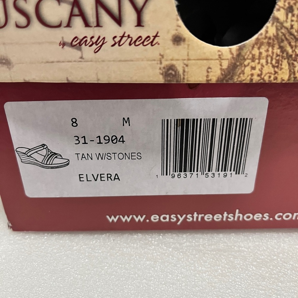 Women's Elvera Slip-On Wedge Sandals by Easy Street. Size 8M Color Brown - Picture 7 of 7